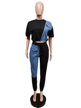 Load image into Gallery viewer, Denim casual sports suit AY2014