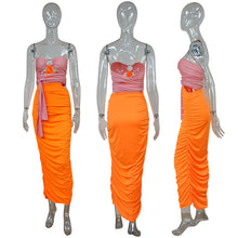 Load image into Gallery viewer, Skinny Strapless color matching sexy dress AY2019