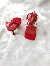 Load image into Gallery viewer, Fashionable mesh square toe strap high heels(HPSD149)