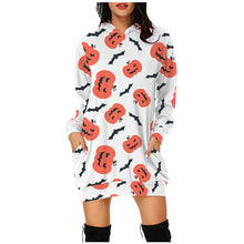 Load image into Gallery viewer, Halloween hooded long sleeve dress(AY1401)