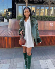 Load image into Gallery viewer, Trendy lapel plush PU jacket(AY1443)