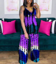 Load image into Gallery viewer, Printed deep V loose jumpsuit AY1130