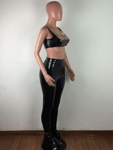 Load image into Gallery viewer, Sexy PU leather split pencil pants two-piece set(AY1769)