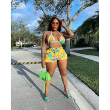 Load image into Gallery viewer, Printed Swimwear Hot Pants Shorts Three Piece Set(AY1852)
