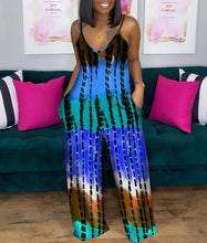 Load image into Gallery viewer, Printed deep V loose jumpsuit AY1130
