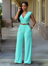 Load image into Gallery viewer, Loose Slim Sleeveless Jumpsuit with Belt AY1150