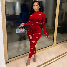 Load image into Gallery viewer, Hole solid color bright velvet two-piece suit(AY1548)