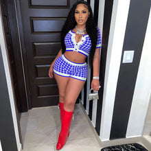 Load image into Gallery viewer, Plaid breasted cardigan two piece set AY1929