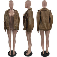 Load image into Gallery viewer, Trendy lapel plush PU jacket(AY1443)