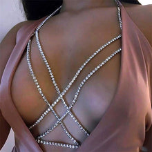 Load image into Gallery viewer, Sexy cross rhinestone chest chain(AE4070