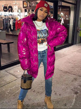 Load image into Gallery viewer, Hot selling bright color stand collar long cotton jacket(A11261)