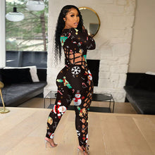 Load image into Gallery viewer, Sexy Christmas print jumpsuit(AY1527)