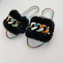 Load image into Gallery viewer, Jelly fluffy chain slippers(HPSD024)