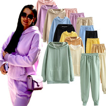 Load image into Gallery viewer, Two-piece solid color hooded sweater(AY1387)