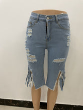 Load image into Gallery viewer, Hot tassel hole elastic jeans AY1899