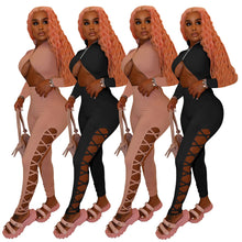 Load image into Gallery viewer, Sexy solid color zipper jumpsuit(AY1421)