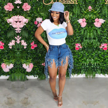 Load image into Gallery viewer, High elastic fringed denim shorts AY1134