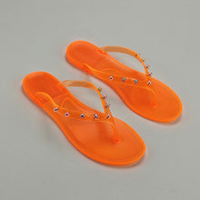 Load image into Gallery viewer, Candy color crystal flip flops(HPSD076)