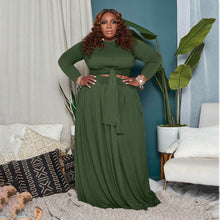 Load image into Gallery viewer, Plus size solid color casual skirt suit(AY1275)