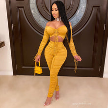 Load image into Gallery viewer, Sexy pleated breast wrap sexy suit AY1192