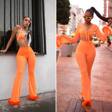 Load image into Gallery viewer, Plush stitching solid color chiffon four-piece suit(AY1653)