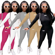 Load image into Gallery viewer, Casual letter printing multicolor sports suit(AY1220)