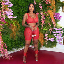 Load image into Gallery viewer, Mesh suspender vest tight shorts sportswear AY1942