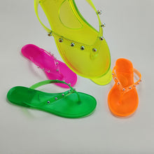 Load image into Gallery viewer, Candy color crystal flip flops(HPSD076)