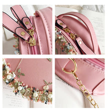 Load image into Gallery viewer, Lace flower chain shoulder small round bag AB2030