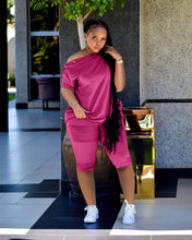 Load image into Gallery viewer, Fashion One Shoulder Breasted Loose Short Sleeve Shorts Suit(AY1822)