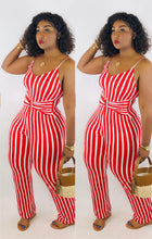 Load image into Gallery viewer, Striped suspender jumpsuit AY1167