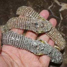 Load image into Gallery viewer, Cross Snake Head Full Rhinestone Necklace(AE4078)