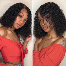 Load image into Gallery viewer, Human hair T-shaped lace bob curly wave wigs(AH5029)