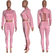 Load image into Gallery viewer, fashion bandage two-piece pure color sweater(AY1410)
