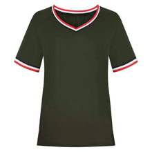 Load image into Gallery viewer, Fashion short sleeve v neck t-shirt(AY1733)