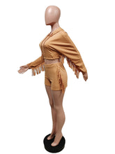 Load image into Gallery viewer, Fashion fringed hooded shorts set(AY1665)