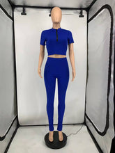 Load image into Gallery viewer, Leisure Sports Solid Color Rib Pit Two Piece Set(AY1670)