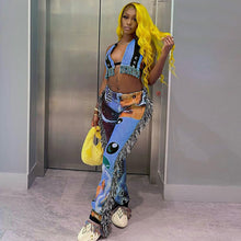 Load image into Gallery viewer, Sexy Printed Fringe Two Piece Set(AY1824)
