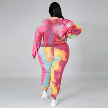 Load image into Gallery viewer, Tie-dye fashion long sleeve casual suit(AY1302)