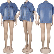 Load image into Gallery viewer, Denim side pockets irregular jacket tops (only VEST)(AY1476)