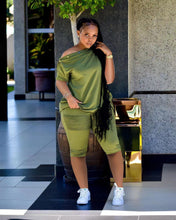 Load image into Gallery viewer, Fashion One Shoulder Breasted Loose Short Sleeve Shorts Suit(AY1822)