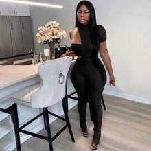 Load image into Gallery viewer, Three-piece suit of asymmetrical wrapped chest and split trousers AY1176