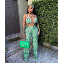 Load image into Gallery viewer, Printed Wide Leg Pants Three Piece Set AY1856