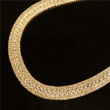 Load image into Gallery viewer, Luxury golden rhinestone necklace earring set(AE4076)