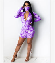Load image into Gallery viewer, New tie-dye deep V jumpsuit(with mask) YC2111
