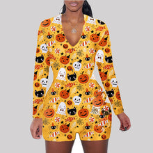 Load image into Gallery viewer, Halloween print long sleeve jumpsuit(AY1436)