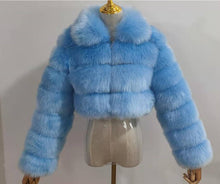 Load image into Gallery viewer, Hot sale lapel faux fur short coat(AY1356)