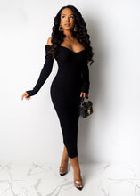 Load image into Gallery viewer, Slim sexy big V-neck off-the-shoulder dress(AY1487)