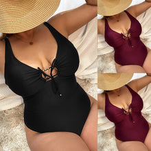 Load image into Gallery viewer, Sexy solid color lace-up bikini swimsuit(AY1741)