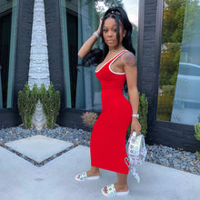 Load image into Gallery viewer, Solid color stitching vest dress AY1012